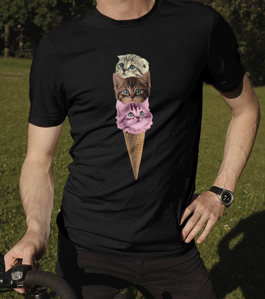Kittens Ice Cream Cone Trio T-Shirt