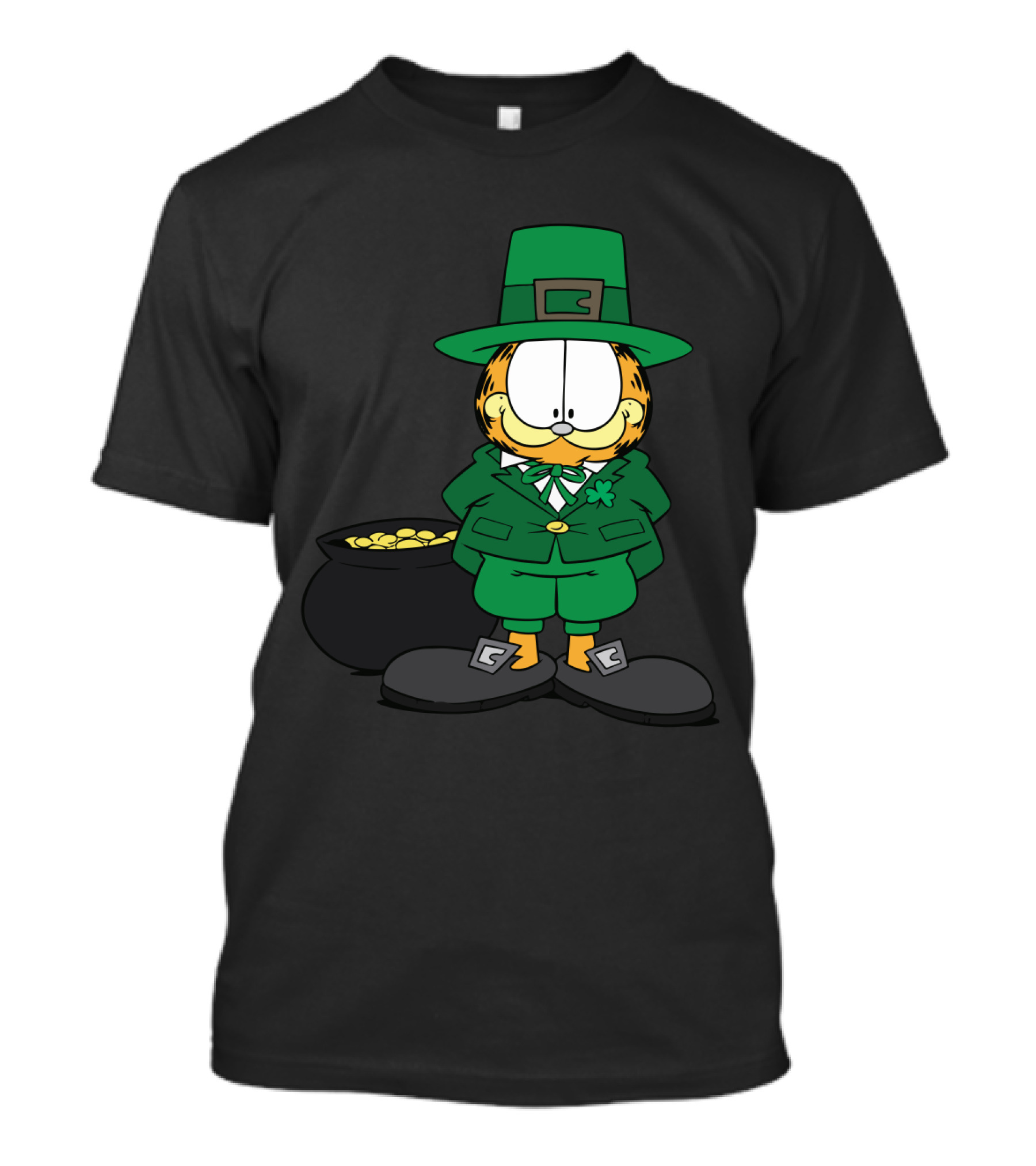 Garfield St. Patrick's Day Leprechaun With Pot Of Gold T-Shirt