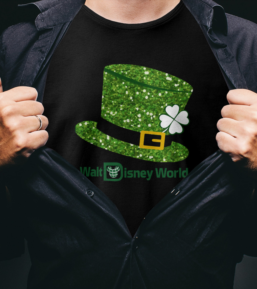 Walt Disney World Mickey Mouse Patrick Day Green Shamrock Hat T-Shirt