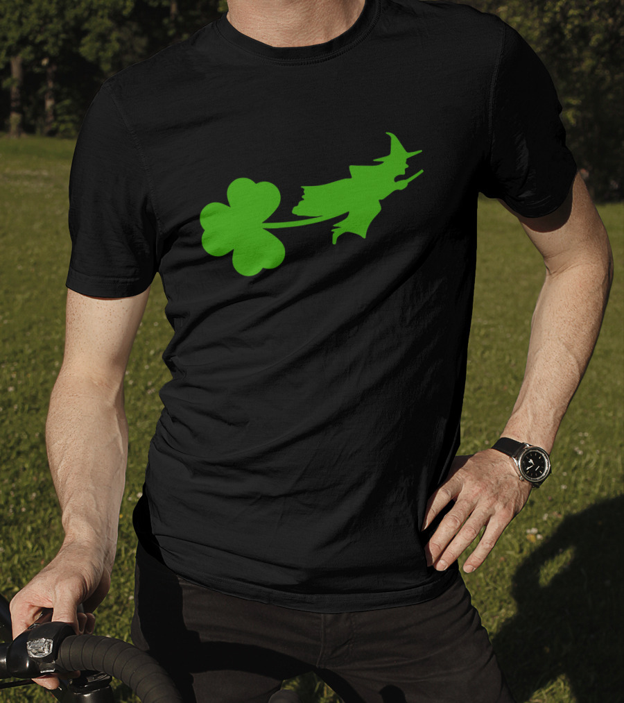 Wicked Witch Riding Shamrock T-Shirt