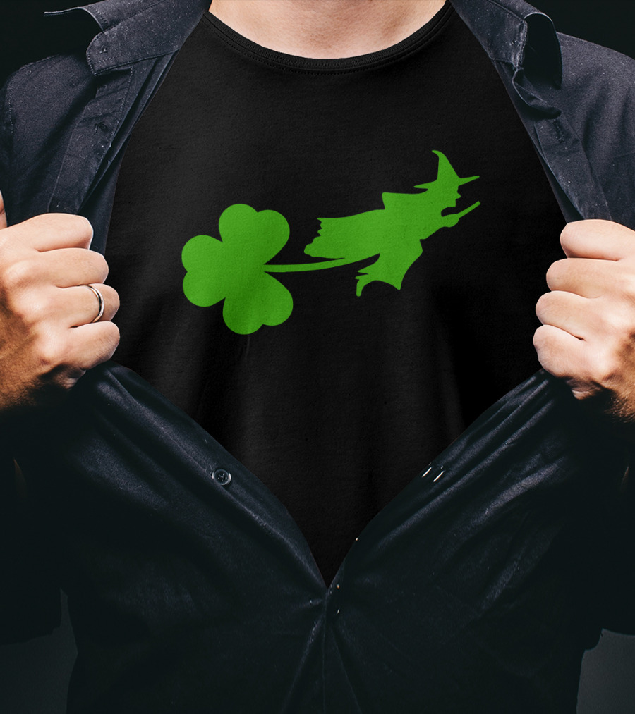 Wicked Witch Riding Shamrock T-Shirt