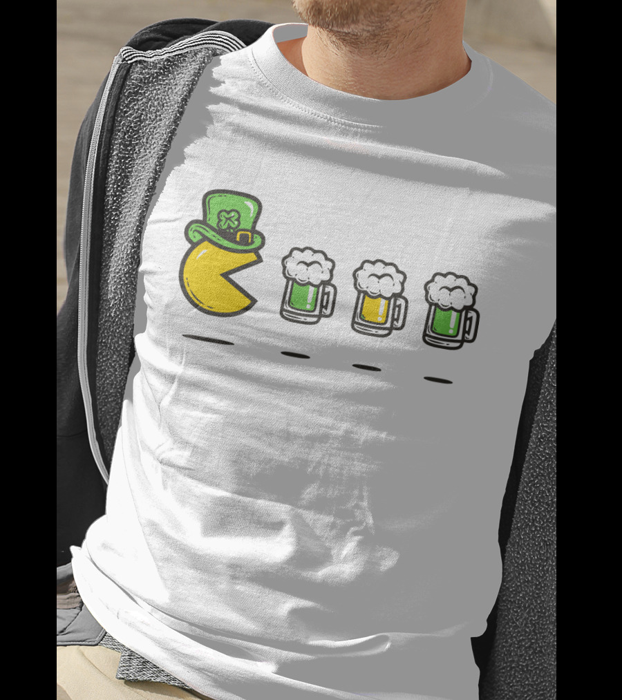 Pacman St. Patrick's Day Beer Mugs Hat T-Shirt