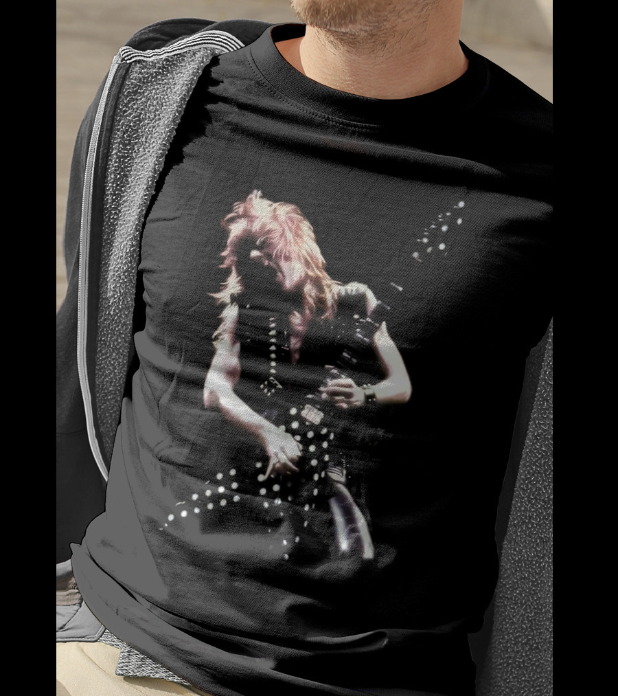 Randy Rhoads Legendary Guitarist With Polka Dot Flying V T-Shirt