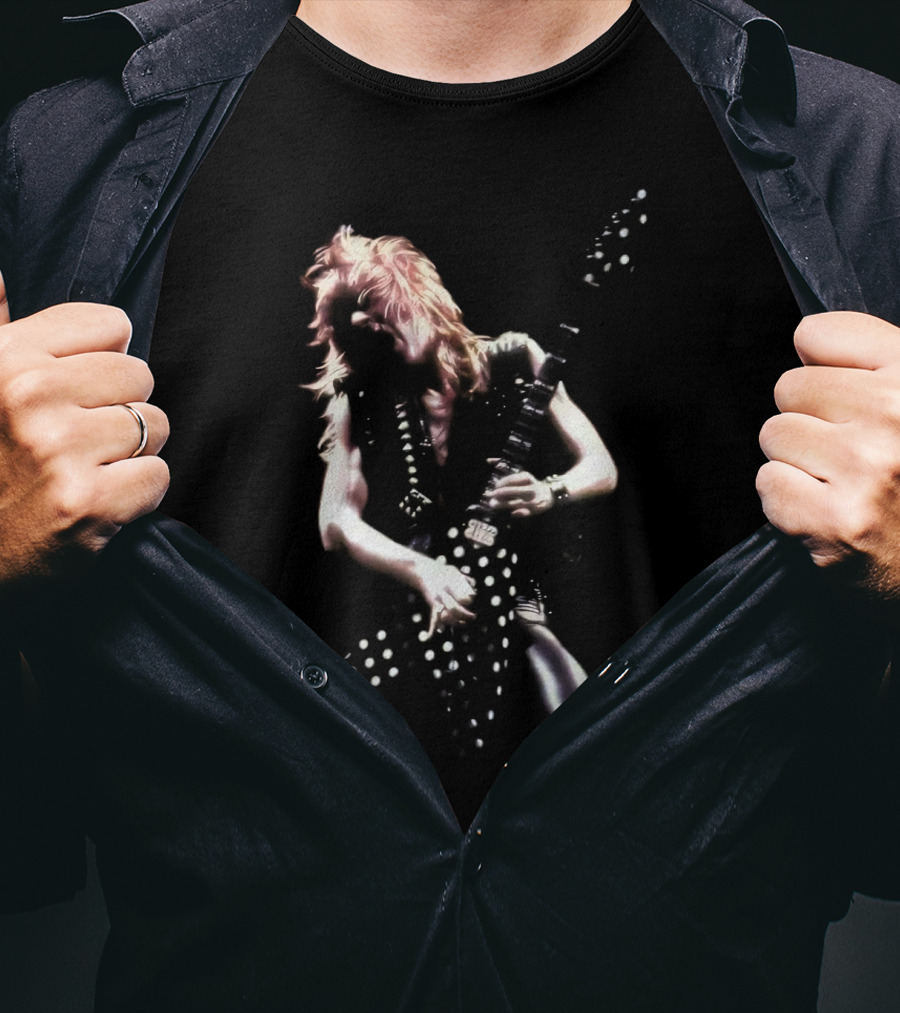 Randy Rhoads Legendary Guitarist With Polka Dot Flying V T-Shirt