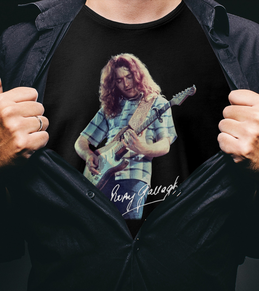 Rory Gallagher Iconic Guitarist With Signature Blues Performance T-Shirt