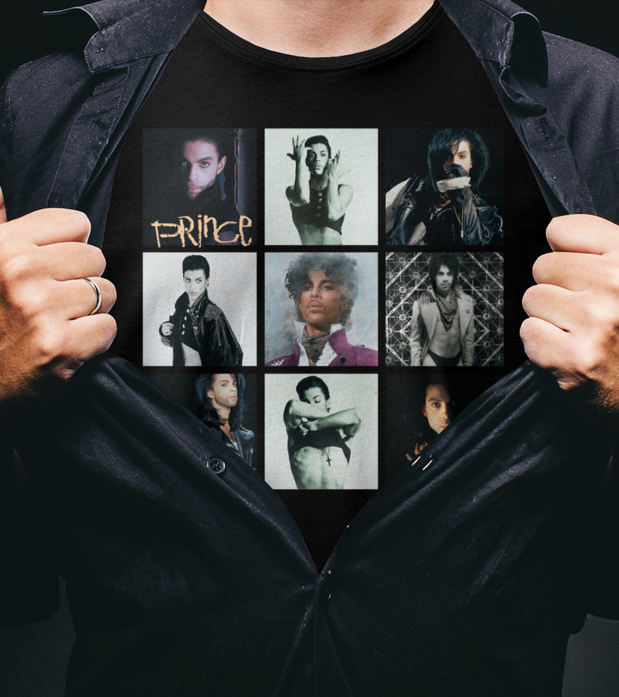 Prince Iconic Album Collection Collage: The Very Best Imagery T-Shirt