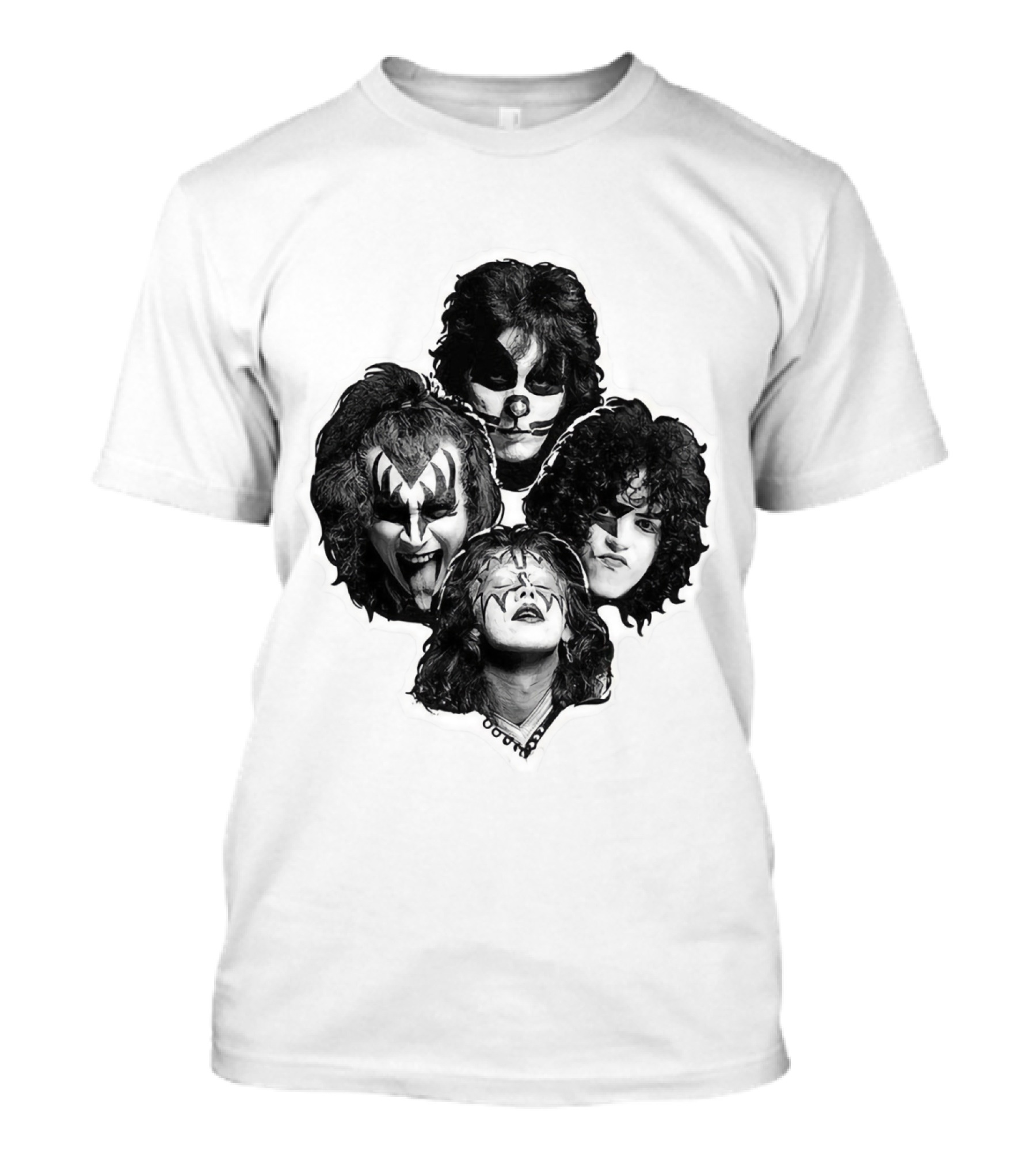 Kiss Band Iconic Makeup Memes Faces Compilation T-Shirt