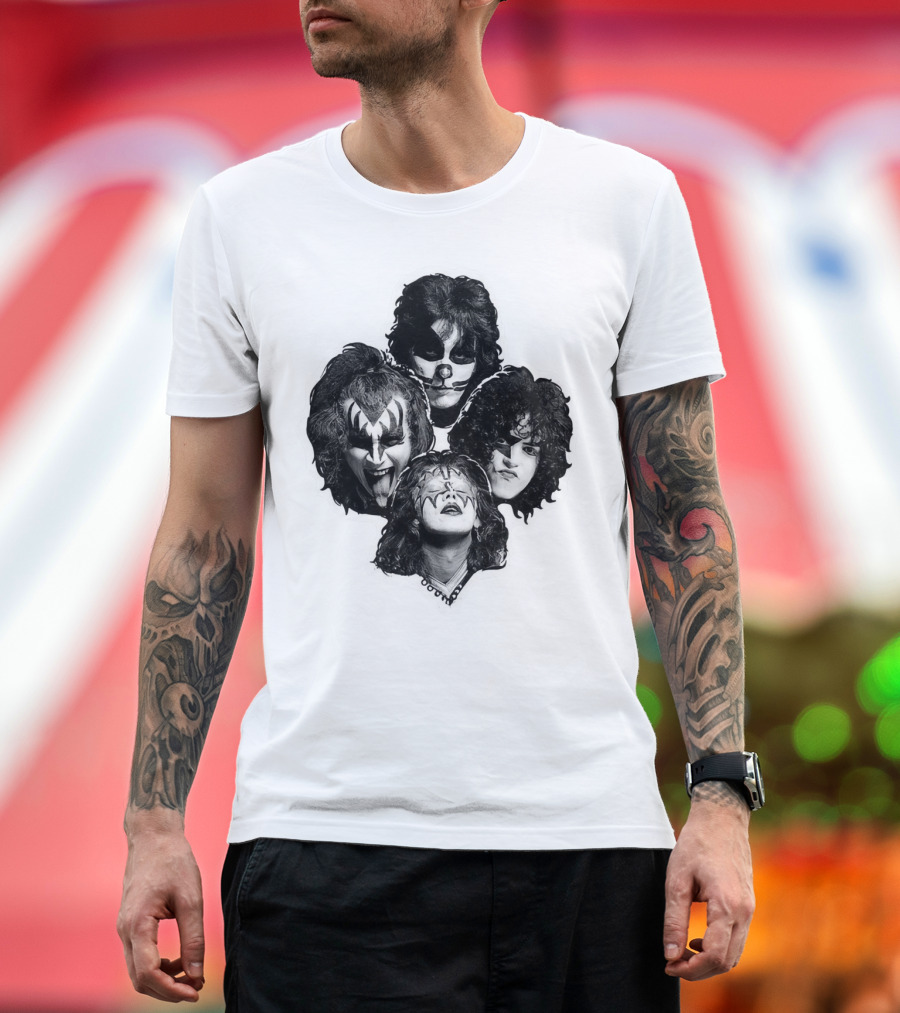 Kiss Band Iconic Makeup Memes Faces Compilation T-Shirt