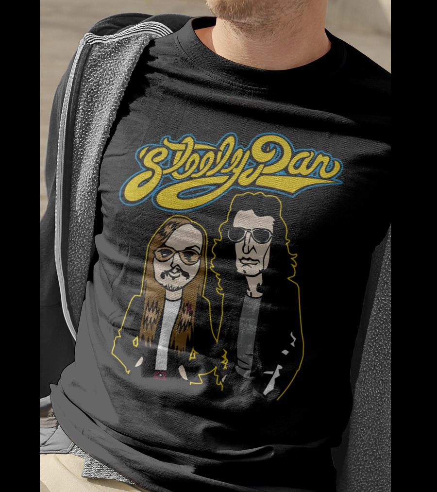 Steely Dan Cartoon Characters With Sunglasses And Long Hair T-Shirt