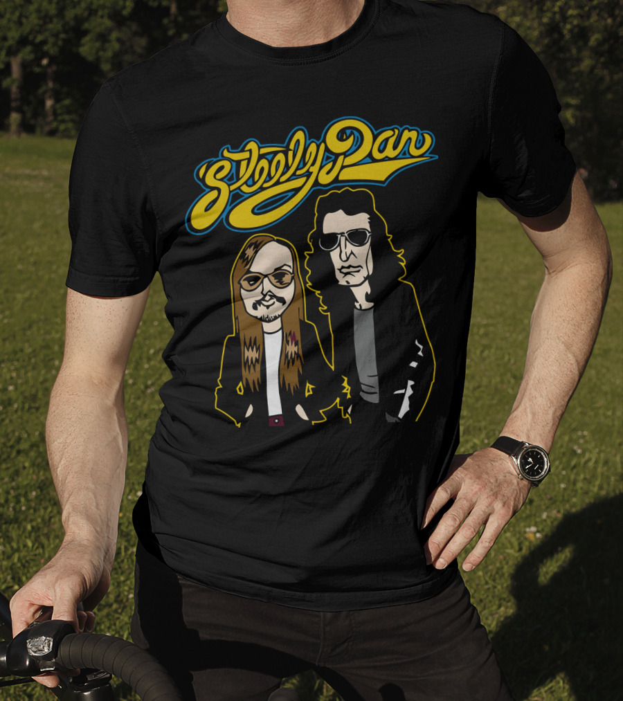 Steely Dan Cartoon Characters With Sunglasses And Long Hair T-Shirt
