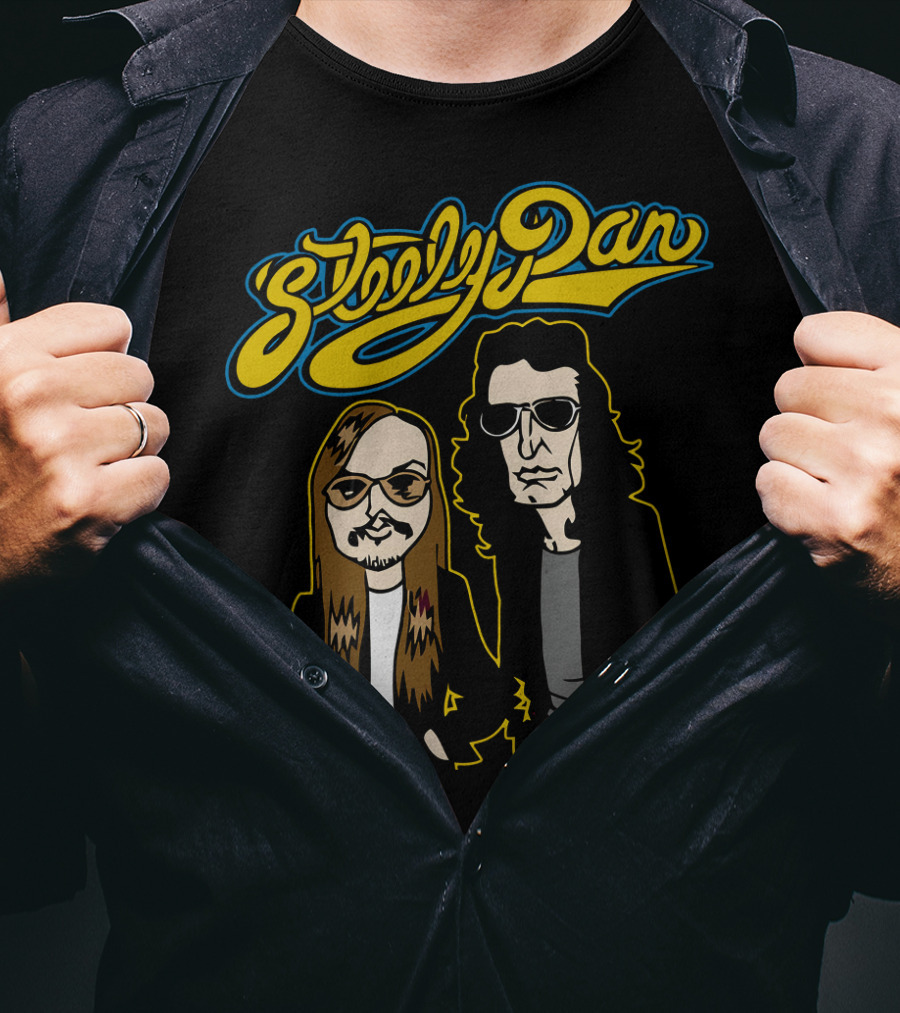 Steely Dan Cartoon Characters With Sunglasses And Long Hair T-Shirt