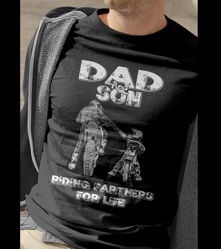 Dad And Son Riding Partners For Life T-Shirt