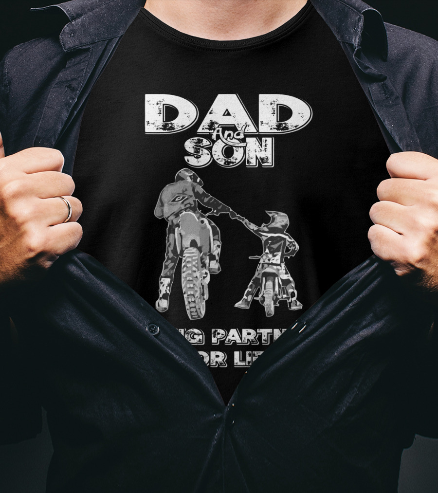 Dad And Son Riding Partners For Life T-Shirt