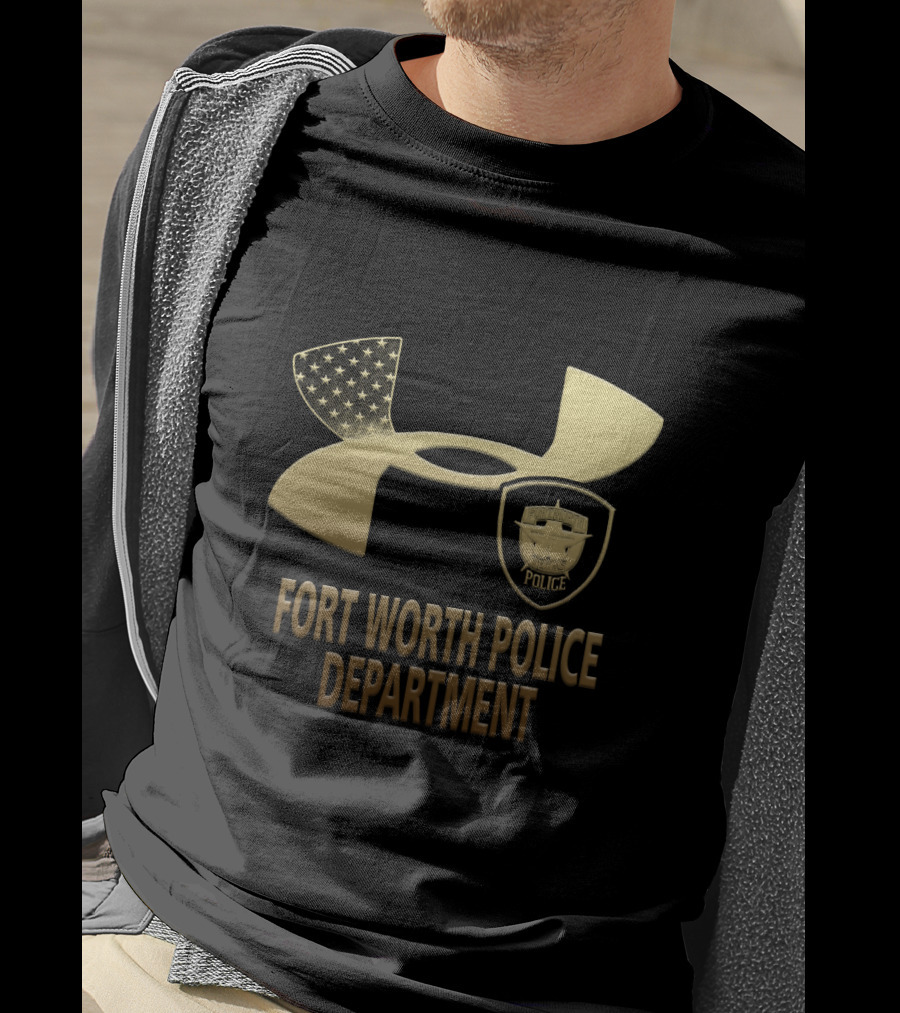 Fort Worth Police Department Under Armour Logo Badge Gold Edition T-Shirt