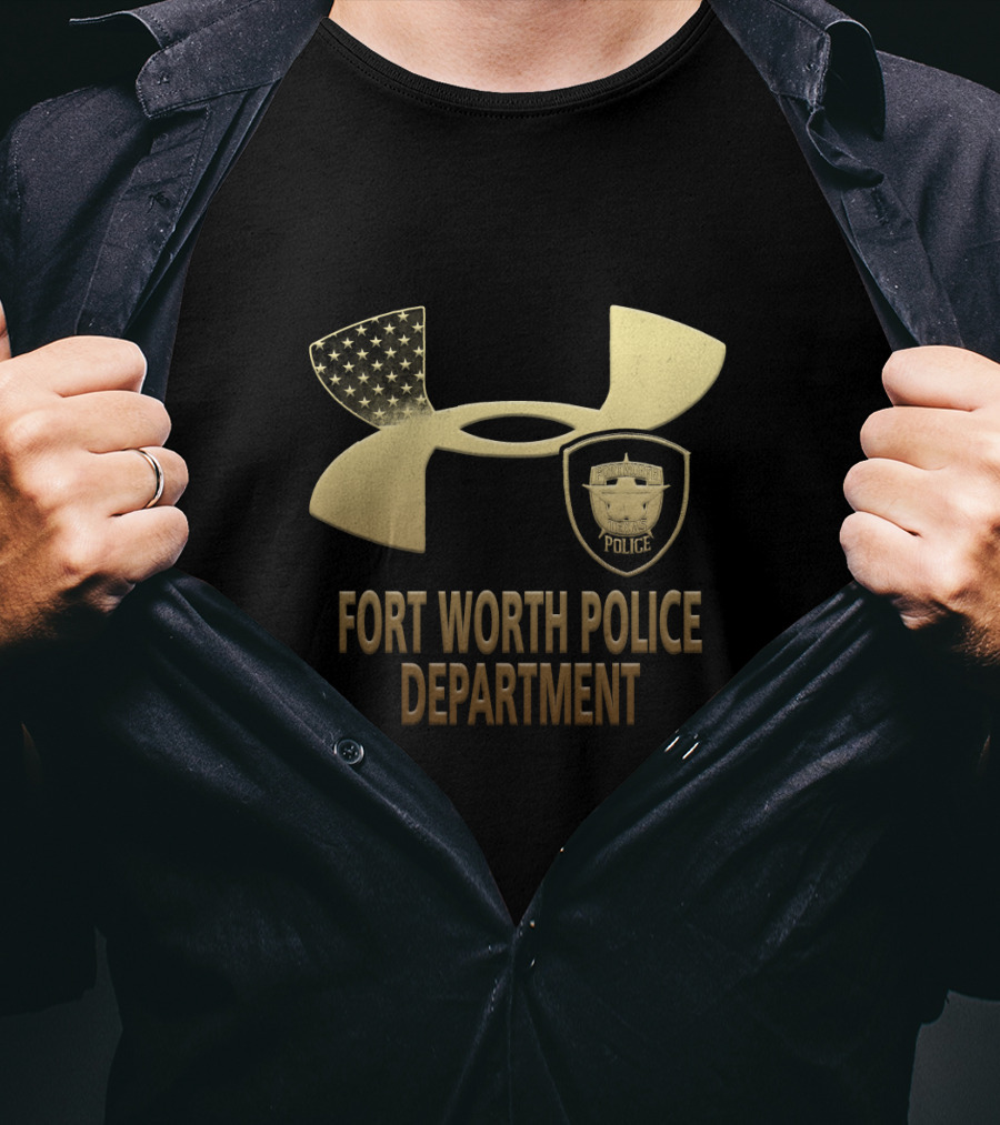 Fort Worth Police Department Under Armour Logo Badge Gold Edition T-Shirt