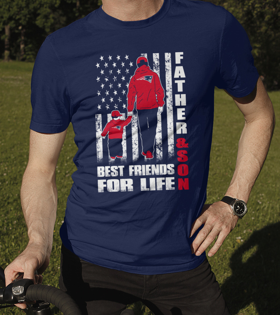 Father And Son Best Friends For Life Patriots American Flag T-Shirt