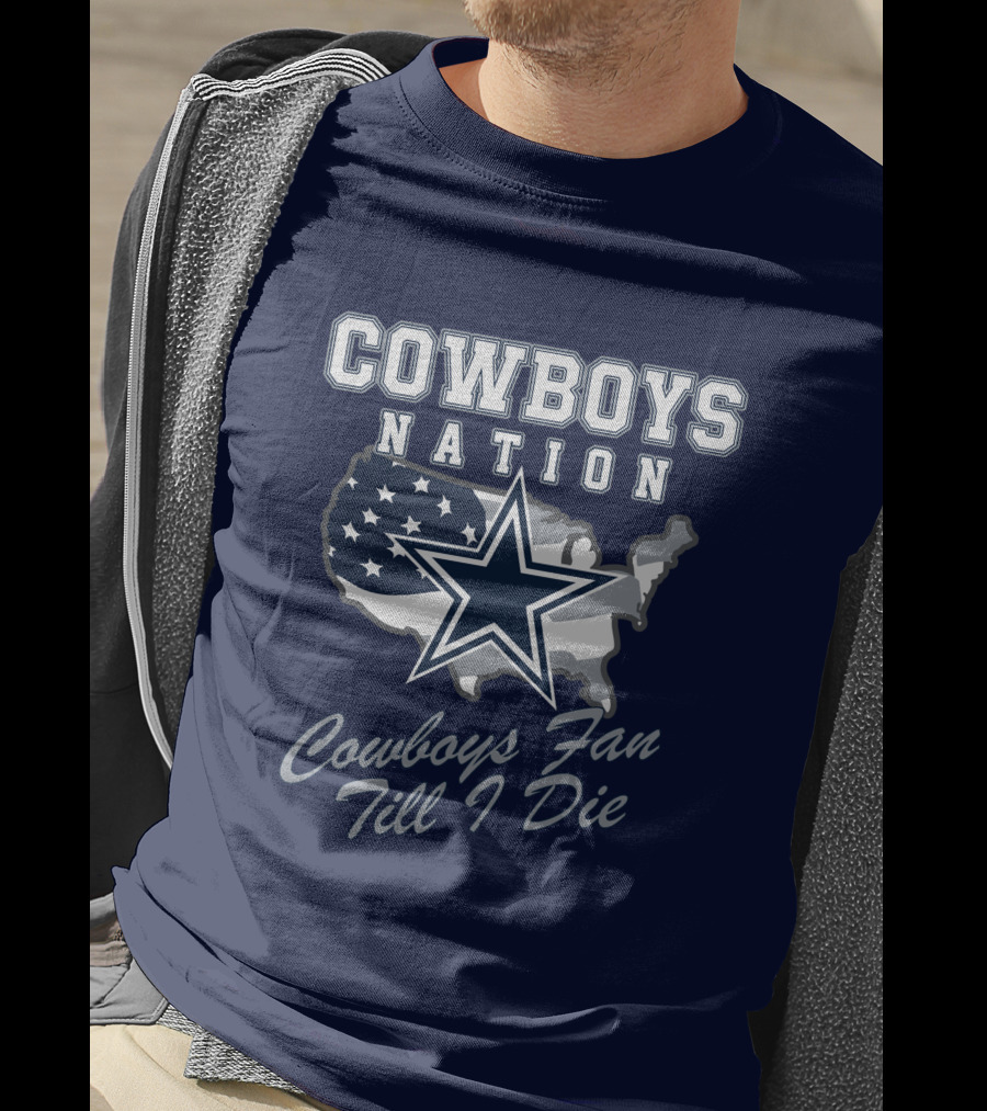 COWBOYS NATION Cowboys Fan Till I Die Star Map T-Shirt