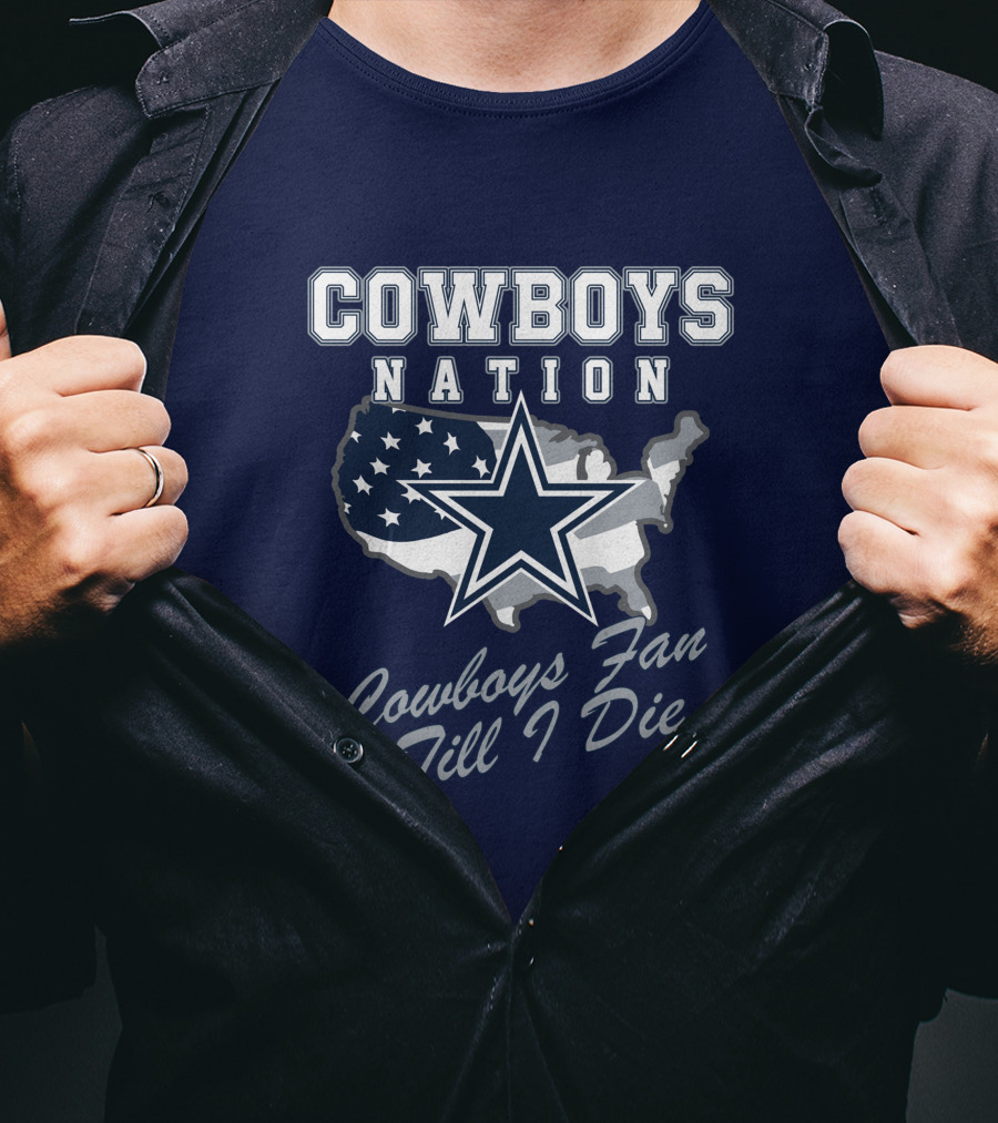 COWBOYS NATION Cowboys Fan Till I Die Star Map T-Shirt