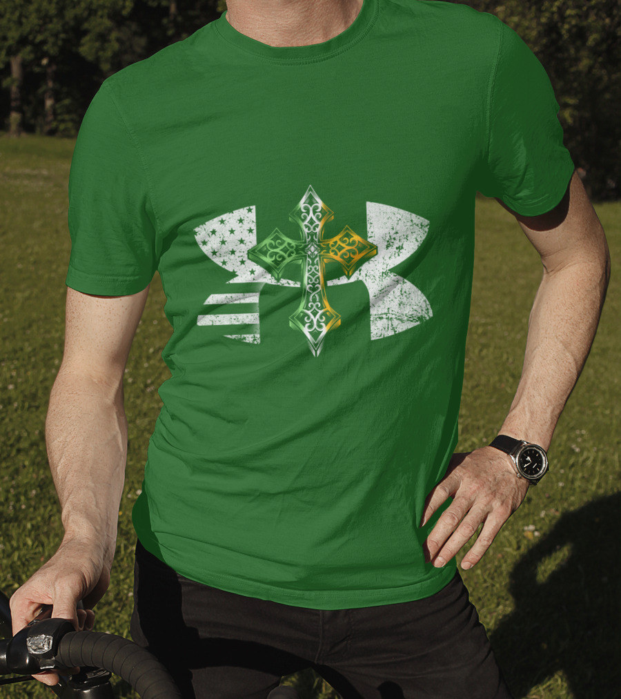 Under Armour Celtic Cross USA Flag T-Shirt