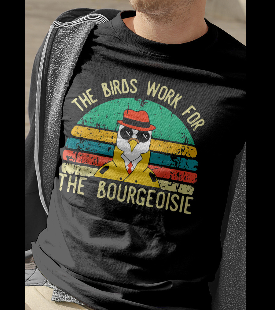 The Birds Work For The Bourgeoisie Retro Style Penguin In Hat And Sunglasses T-Shirt