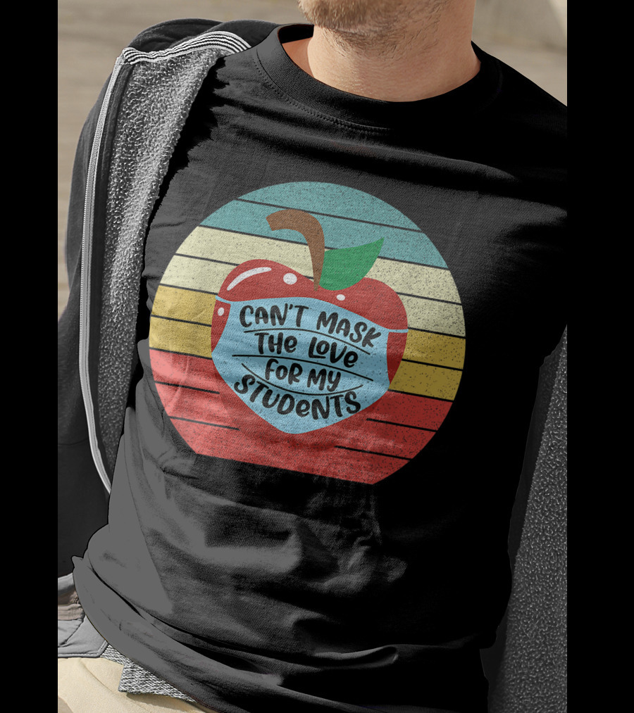Can't Mask The Love For My Students Retro Apple T-Shirt