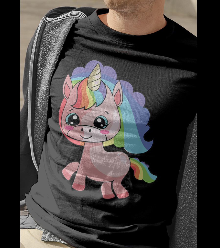 Cute Rainbow Unicorn For Unicorn Lover T-Shirt