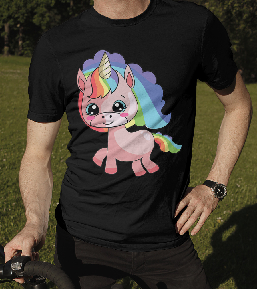 Cute Rainbow Unicorn For Unicorn Lover T-Shirt