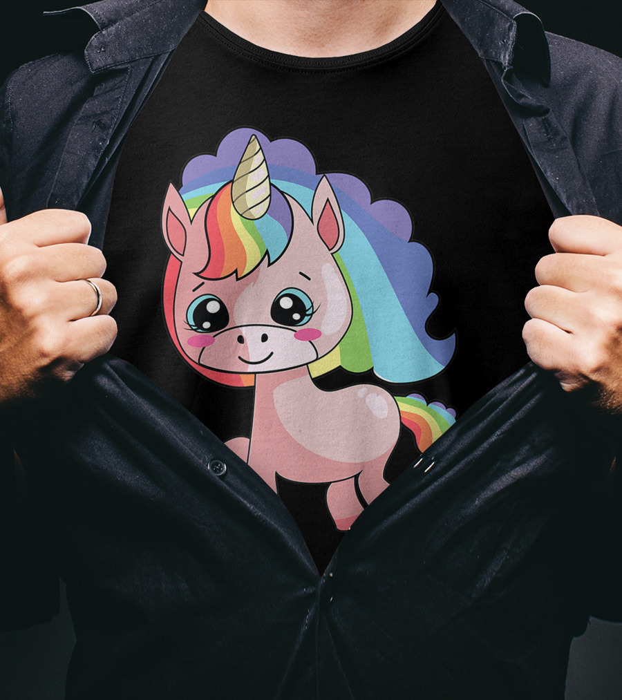 Cute Rainbow Unicorn For Unicorn Lover T-Shirt