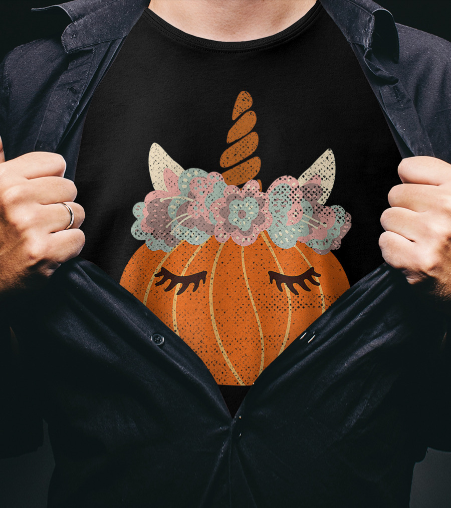 Halloween Cute Pumpkin Unicorn Costume Best T-Shirt