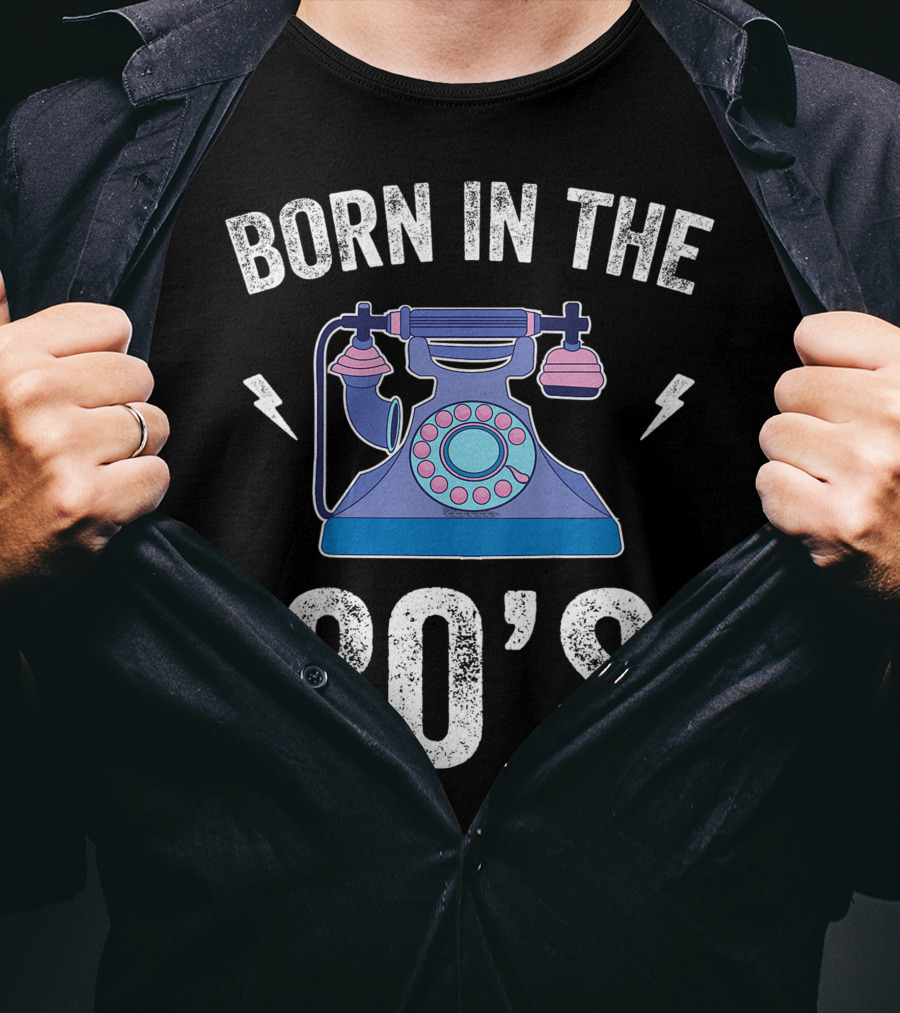 Born In The 80's 1980s Retro Rotary Telephone Vintage 80s T-Shirt