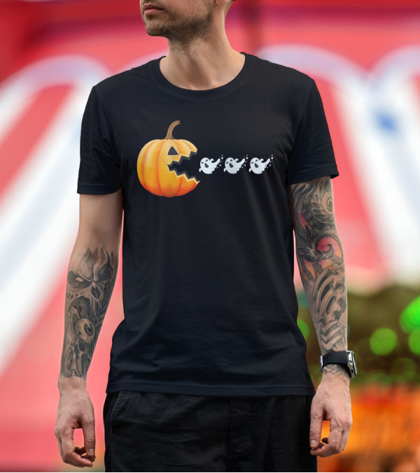 Premium T-Shirt: Funny Pumpkin Eating Ghosts Halloween Best T-Shirt Funny Pumpkin Eating Ghosts Halloween Best T-Shirt