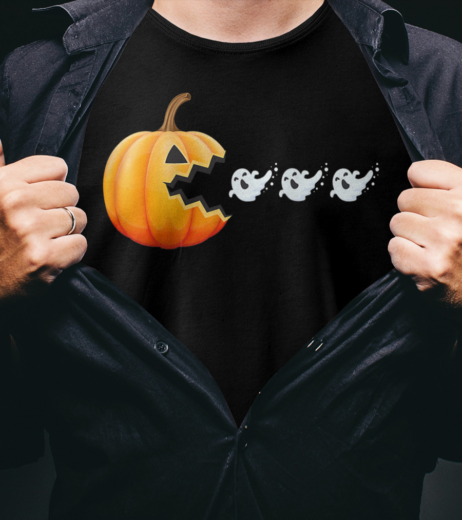 Funny Pumpkin Eating Ghosts Halloween Best T-Shirt
