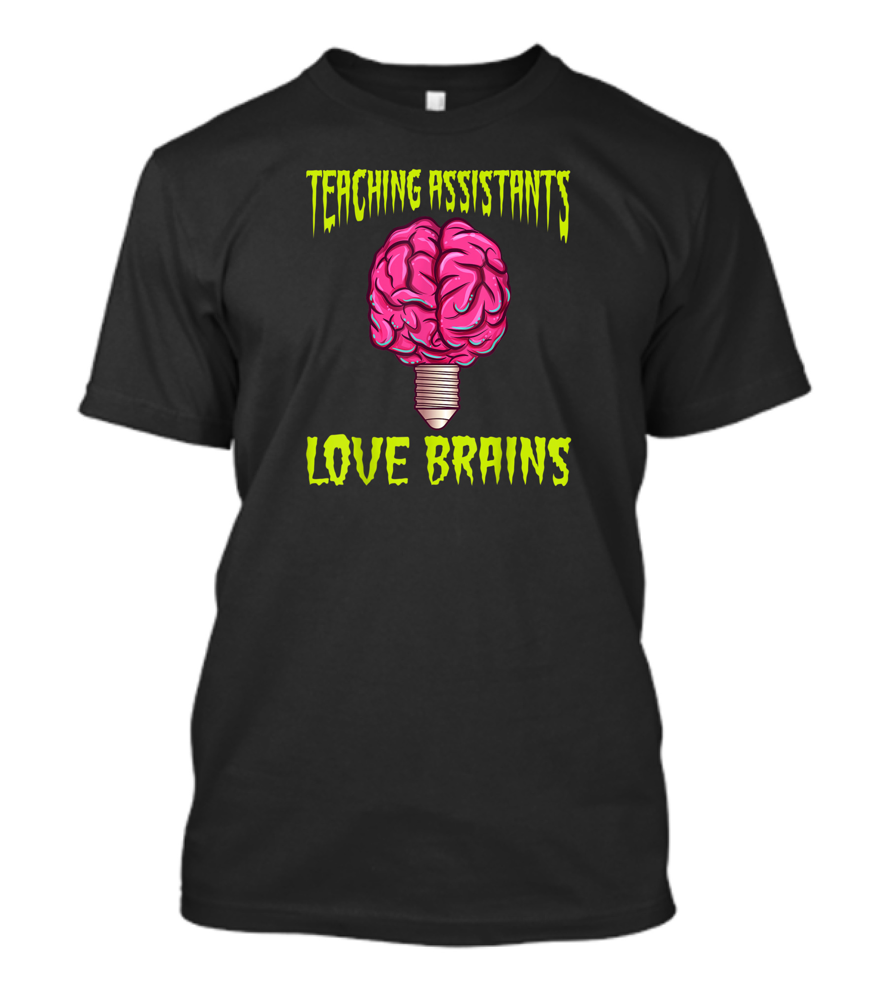 Teaching Assistants Love Brains Halloween Light Bulb T-Shirt