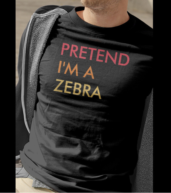Pretend I'm A Zebra Lazy Halloween Party T-Shirt