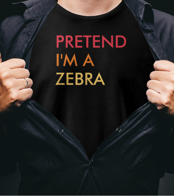 Pretend I'm A Zebra Lazy Halloween Party T-Shirt