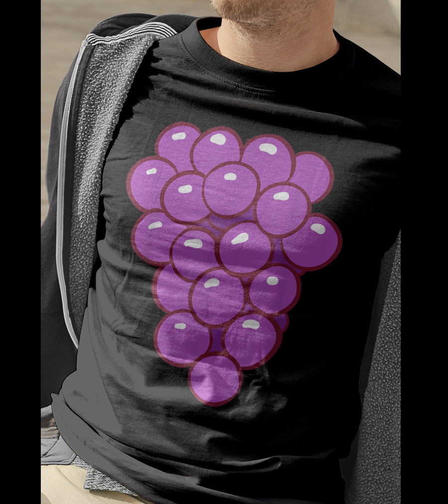Funny Halloween Purple Grape Cluster T-Shirt