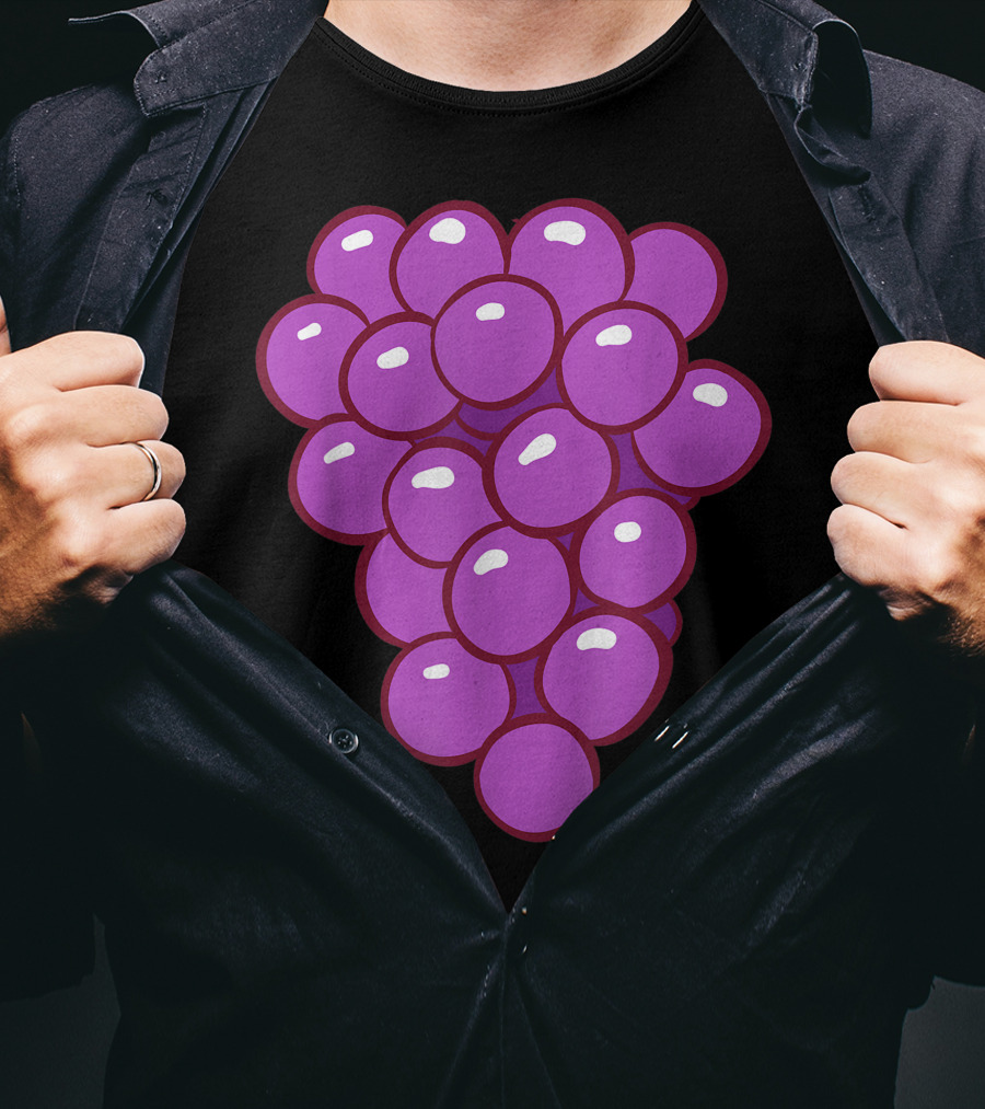 Funny Halloween Purple Grape Cluster T-Shirt