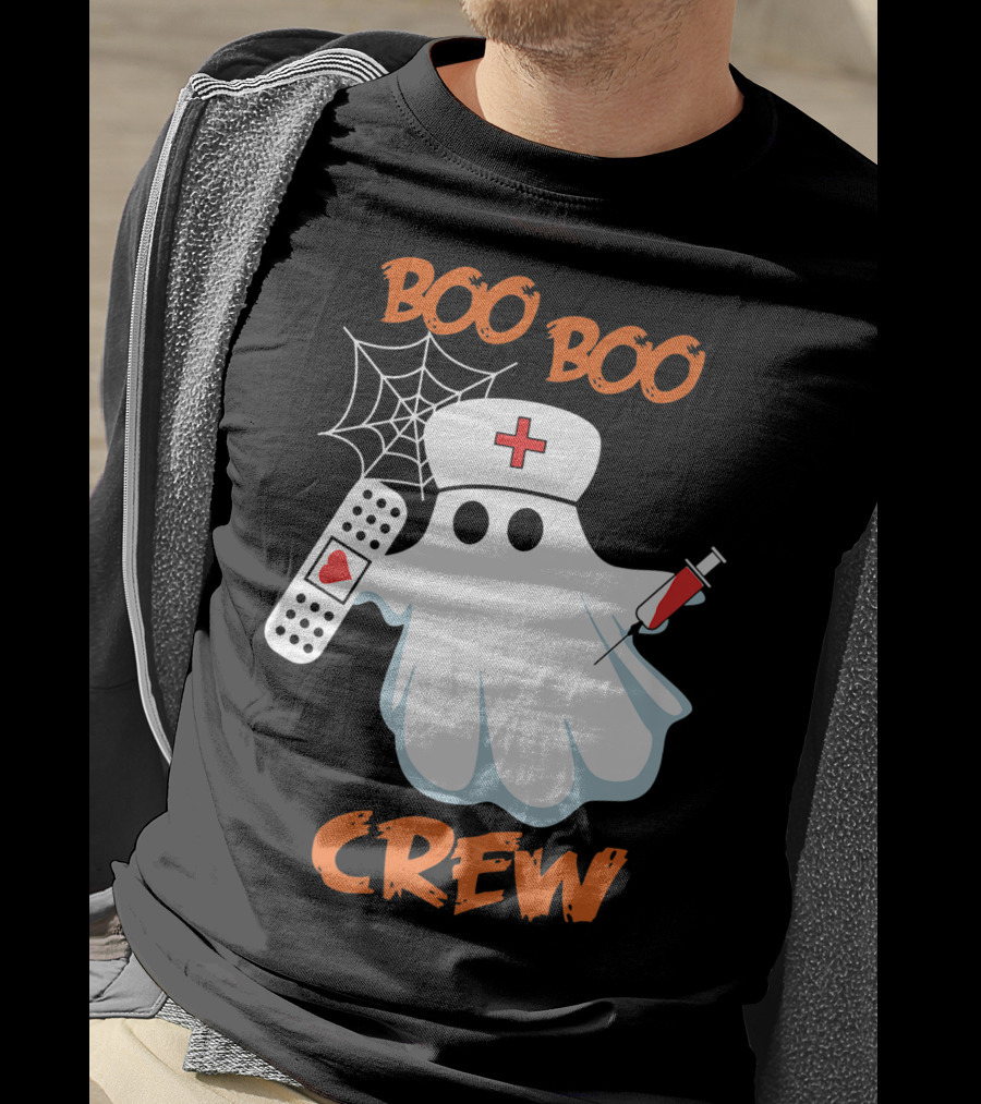 Boo Boo Crew Funny Halloween Nurse RN Medical EMS Staff T-Shirt