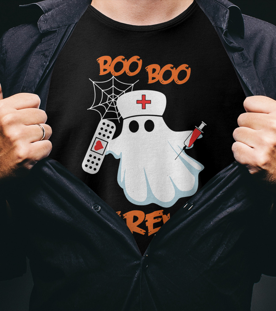 Boo Boo Crew Funny Halloween Nurse RN Medical EMS Staff T-Shirt