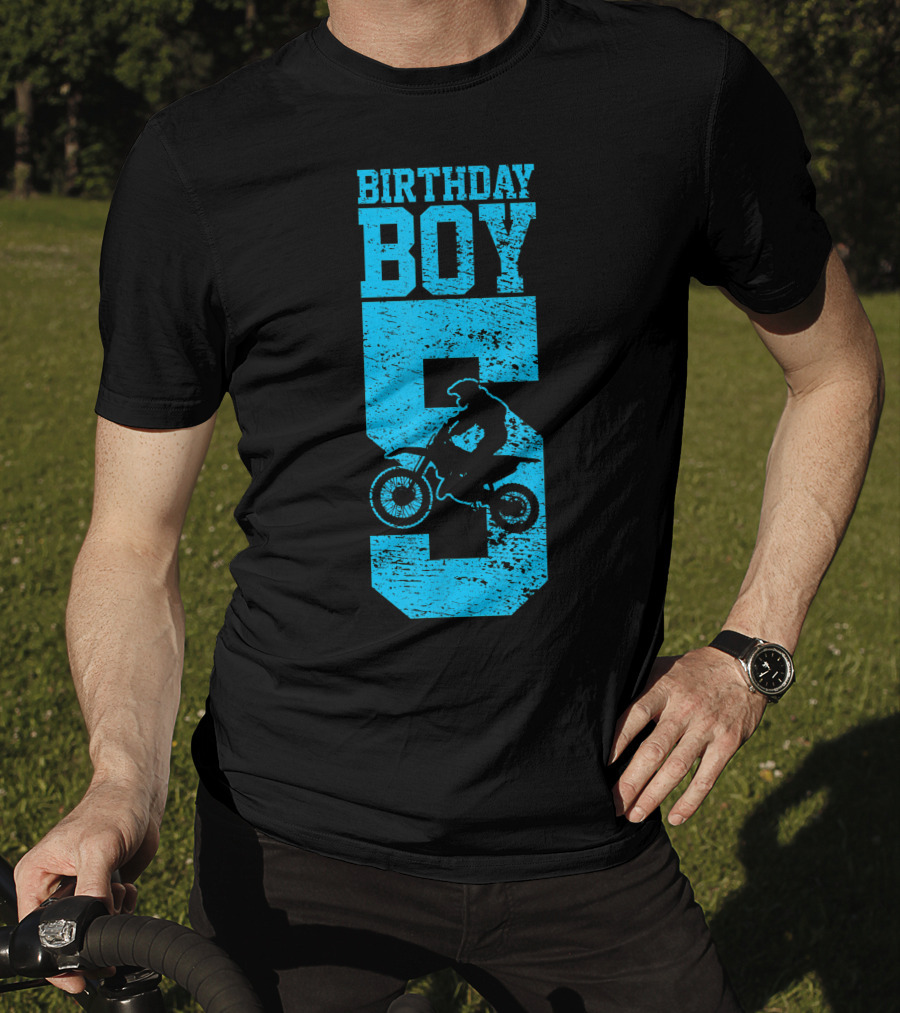 Birthday Boy 5 Motocross Dirt Bike T-Shirt