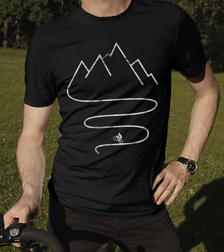 Mountain Bike Cycling Biker Path In The Mountains T-Shirt
