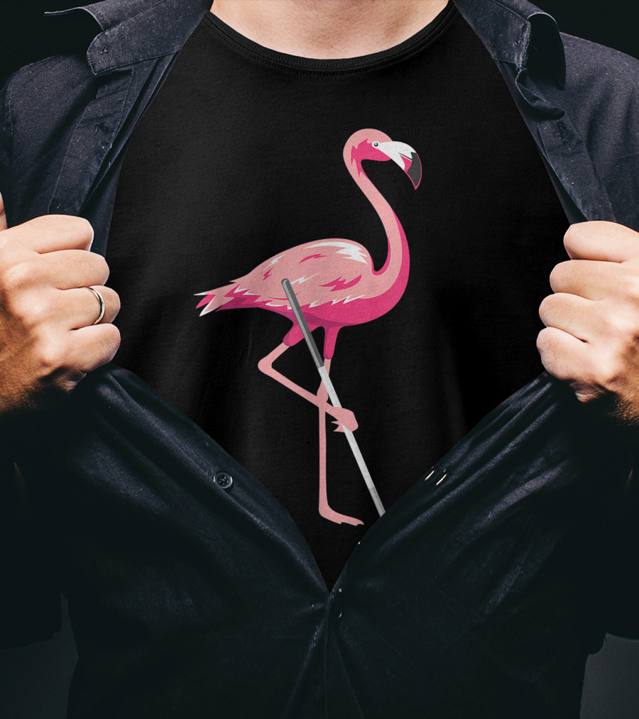 Funny Flamingo Bird Golf Player Best Swing Tee Golf Ball T-Shirt