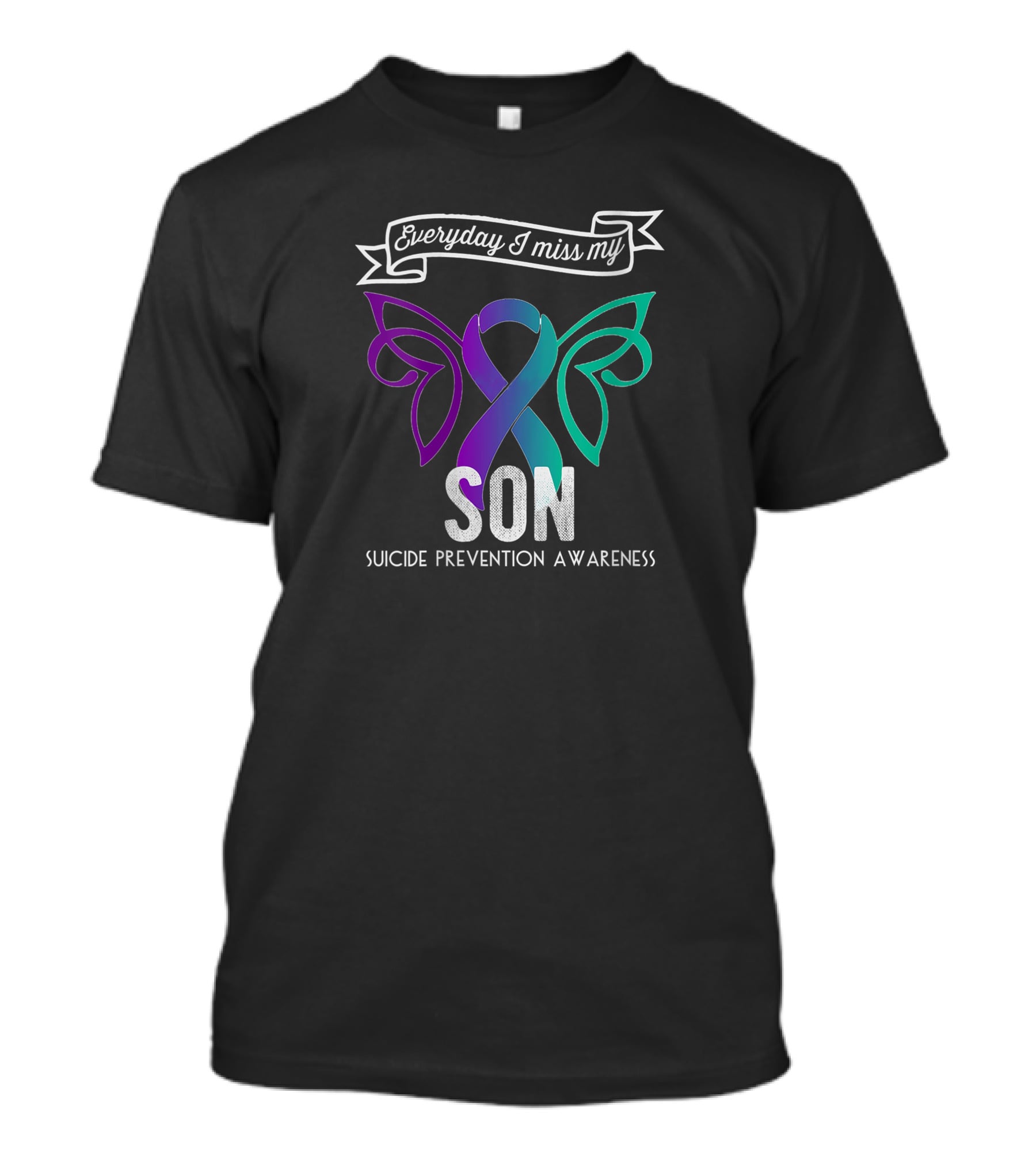 Everyday I Miss My Son Suicide Prevention Awareness Butterfly T-Shirt