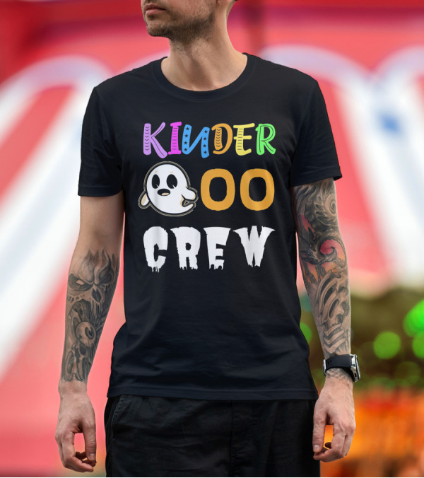 Premium T-Shirt: Kinder Boo Crew Halloween Kindergarten Teacher T-Shirt Kinder Boo Crew Halloween Kindergarten Teacher T-Shirt