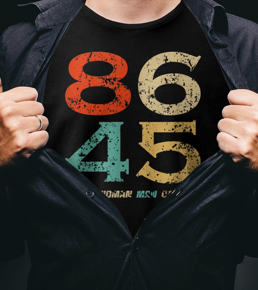 86 45 Person Woman Man Camera TV T-Shirt