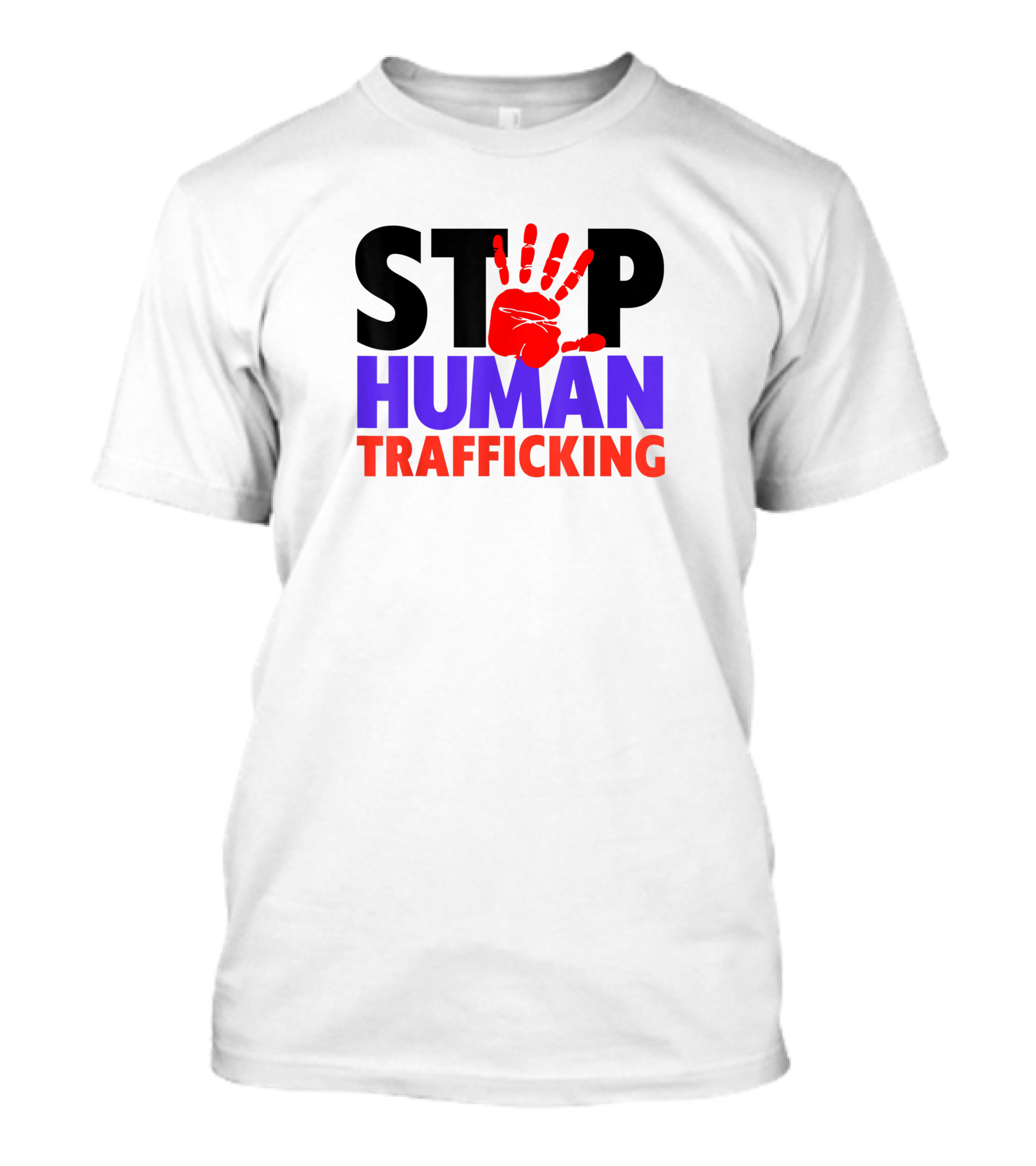 Stop Human Trafficking Red Handprint Awareness T-Shirt