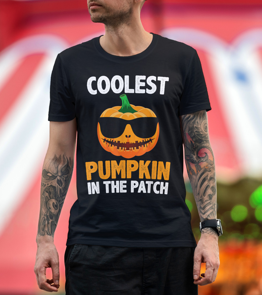 Coolest Pumpkin In The Patch Pumpkin Best Halloween Jack-O'-Lantern Sunglasses T-Shirt