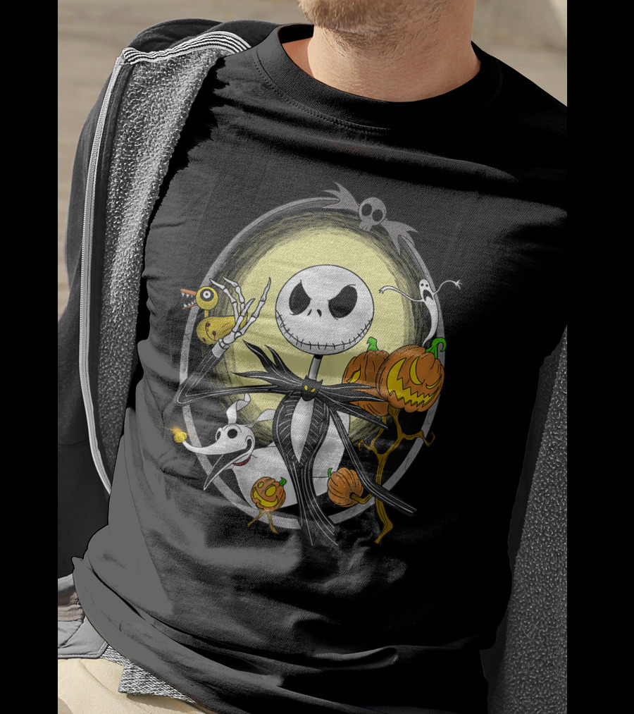 Jack Skellington Halloween Best With Zero And Pumpkins T-Shirt