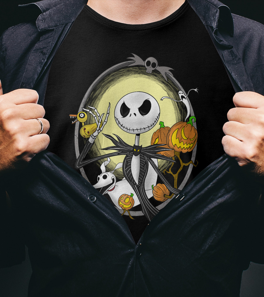 Jack Skellington Halloween Best With Zero And Pumpkins T-Shirt