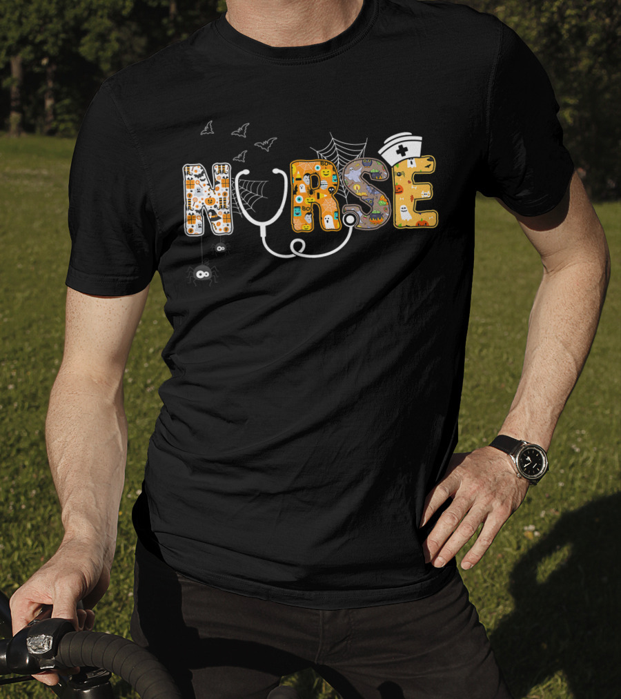 Nurse Pumpkin Boo Spider Witch Hat Best T-Shirt